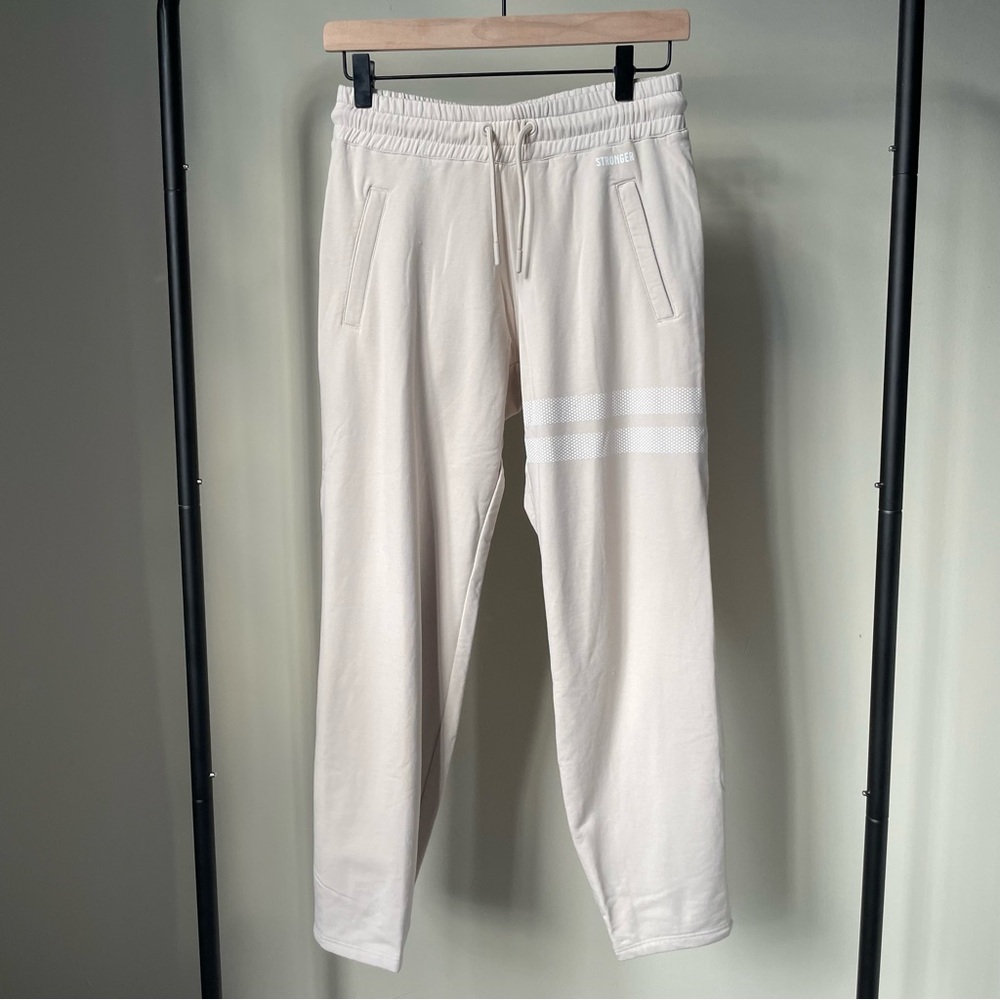 STRONGER Signature Stripe Sweatpants in Beige